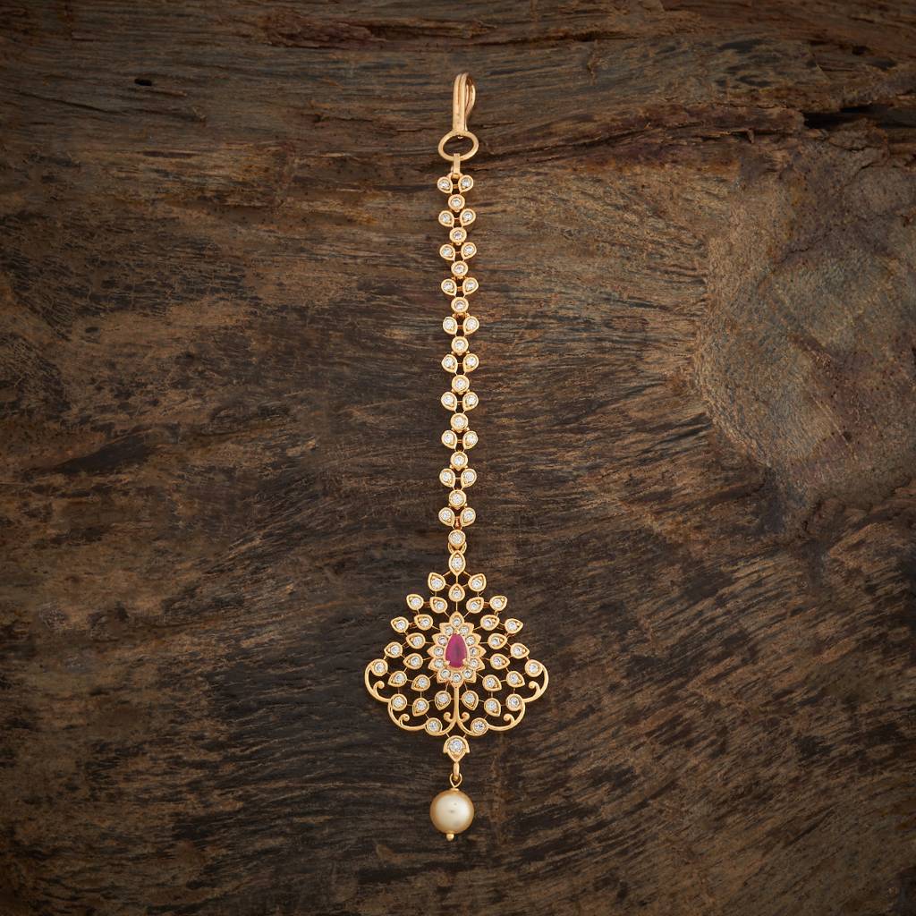 Kushal'S Fashion Jewellery Ruby Gold-Plated Party Zircon Tikka - 424707 : 424707