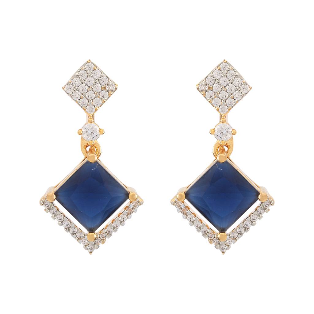 Kushal'S Fashion Jewellery Rhodium-Plated Party Zircon Drop Earrings - 177290 : 425000