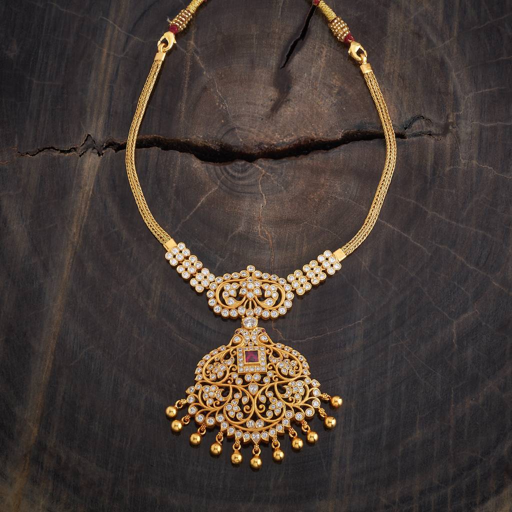 Kushal'S Fashion Jewellery Gold-Plated Ethnic 92.5 Pure Silver Temple Necklace - 177334 : 425262