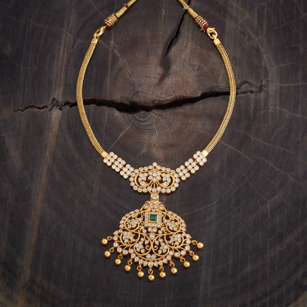 Kushal'S Fashion Jewellery Gold-Plated Ethnic 92.5 Pure Silver Temple Necklace - 177334 : 425263