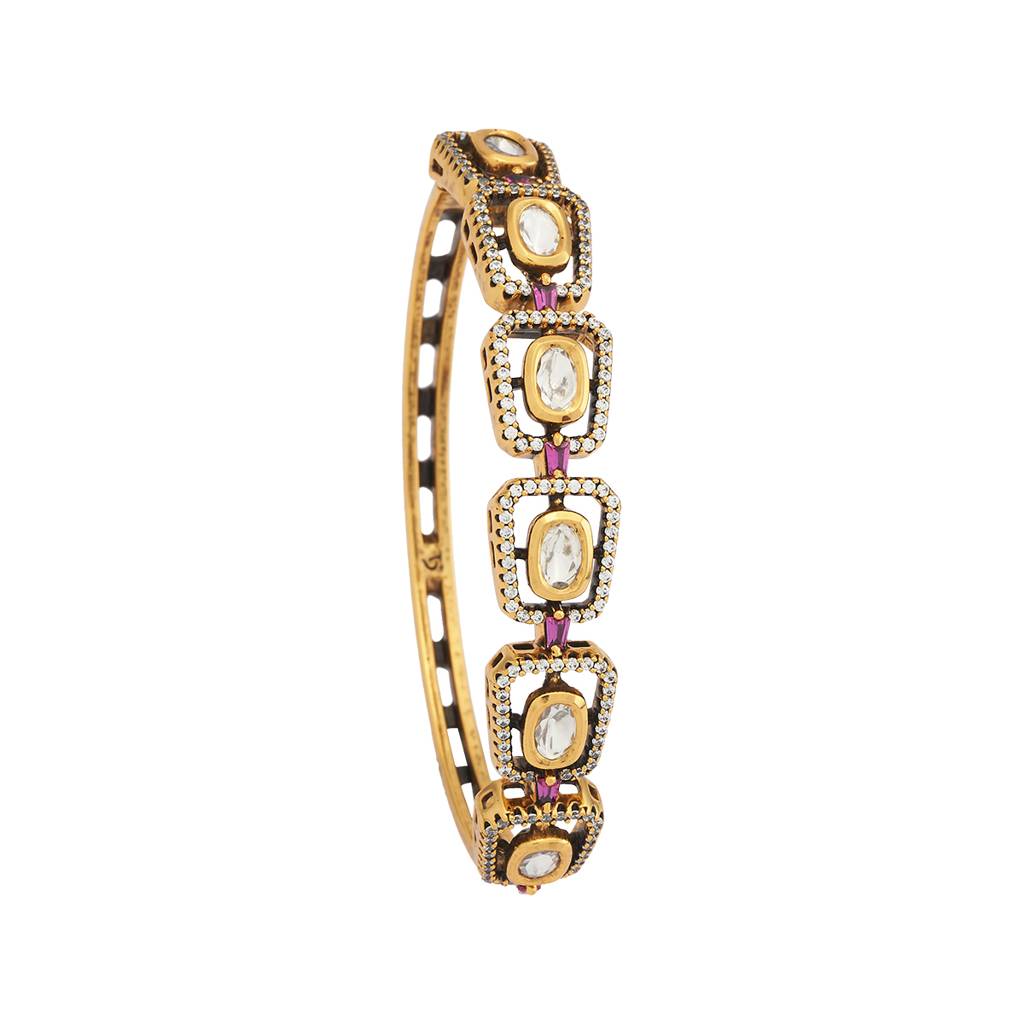 Kushal'S Fashion Jewellery Party Kundan Kada - 177608 : 425805