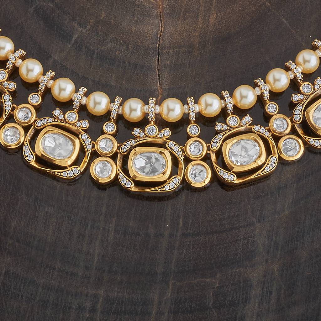 Kushal'S Fashion Jewellery White Party Kundan Jewellery Set - 425784 : 425784