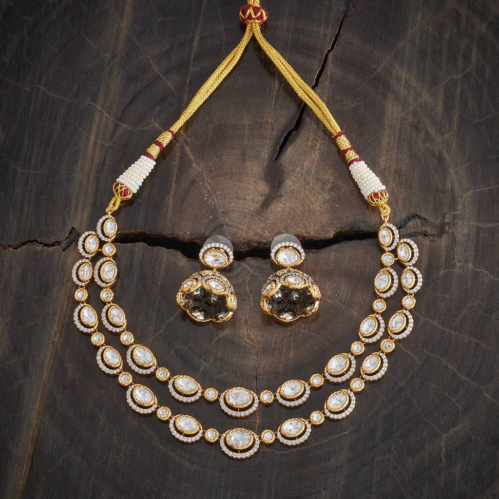 Kushal'S Fashion Jewellery White Party Kundan Jewellery Set - 425786 : 425786