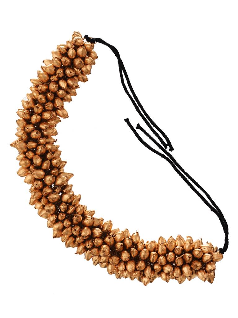 Golden Beaded Bridal Hair Accessories : SJHC1776