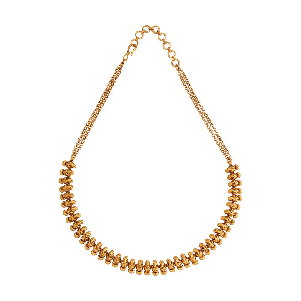 Kushal'S Fashion Jewellery Gold-Plated Ethnic Antique Necklace - 426219 : 426219