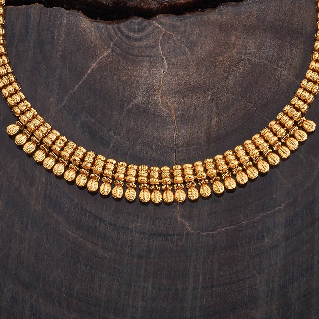 Kushal'S Fashion Jewellery Gold-Plated Ethnic Antique Necklace - 426229 : 426229