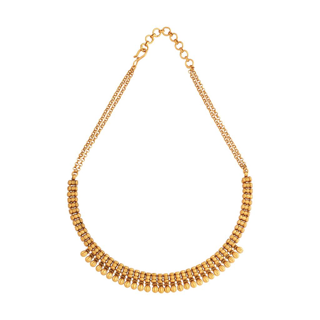 Kushal'S Fashion Jewellery Gold-Plated Ethnic Antique Necklace - 426229 : 426229