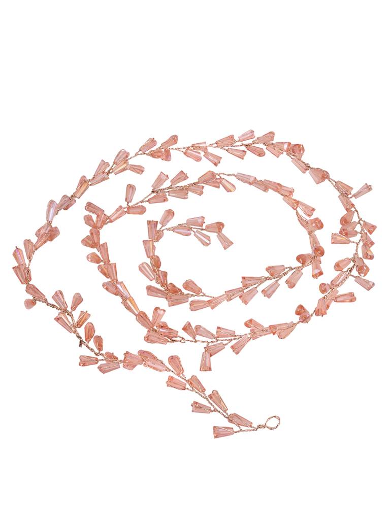 Rose Gold Pearl Studded Hair Styling Tiara : SJHC1779