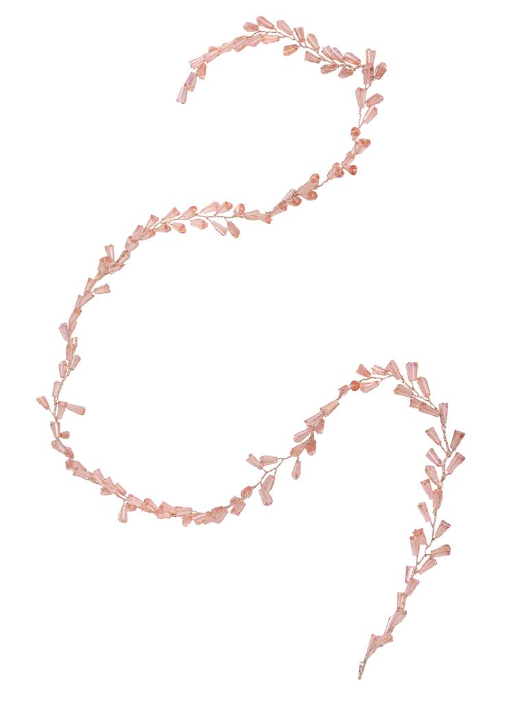 Rose Gold Pearl Studded Hair Styling Tiara : SJHC1779