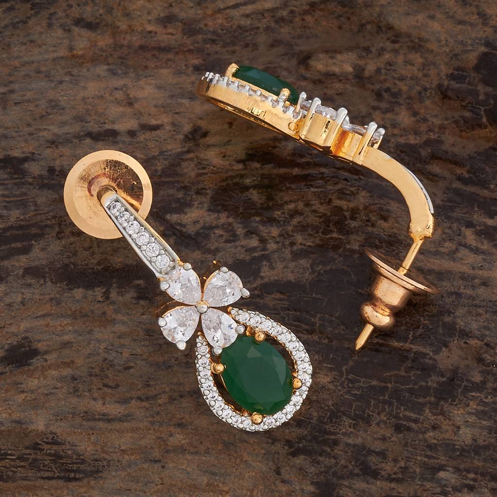 Kushal'S Fashion Jewellery Rhodium-Plated Party Zircon Drop Earrings - 177953 : 426406