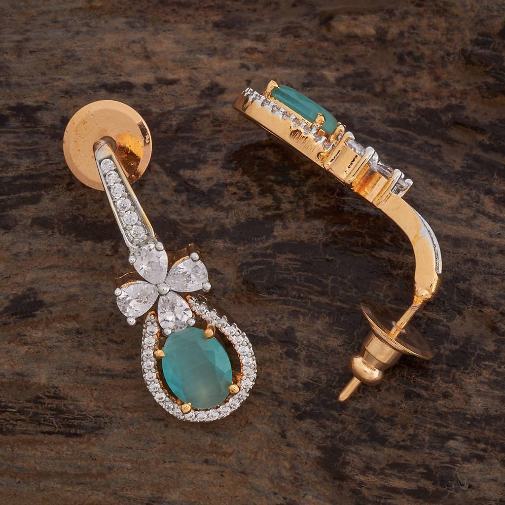Kushal'S Fashion Jewellery Rhodium-Plated Party Zircon Drop Earrings - 177953 : 426409