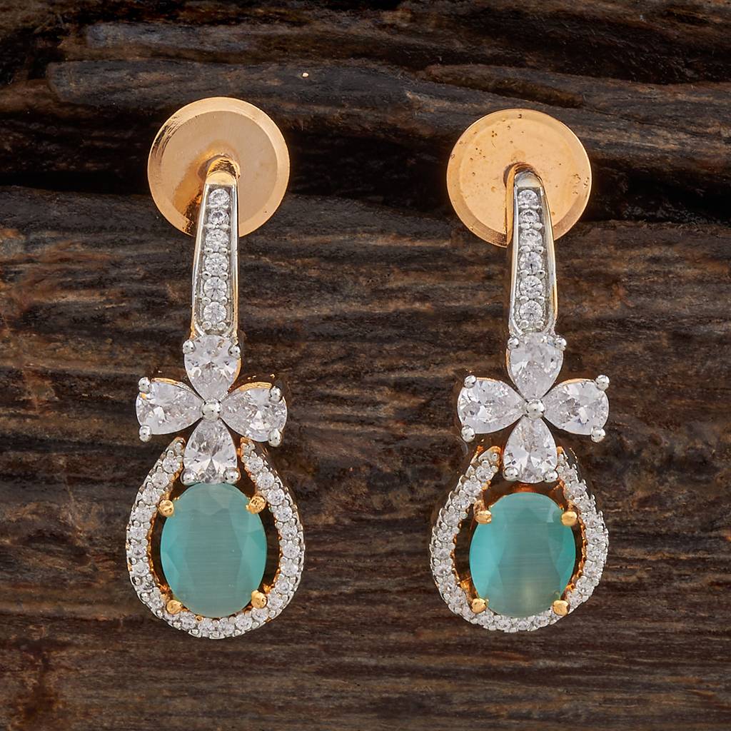 Kushal'S Fashion Jewellery Rhodium-Plated Party Zircon Drop Earrings - 177953 : 426409