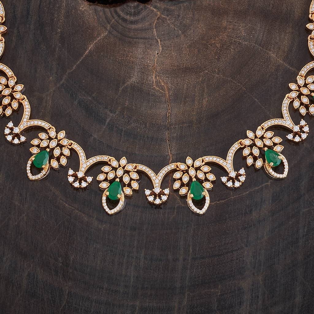 Kushal'S Fashion Jewellery Gold-Plated Party Zircon Jewellery Set - 177998 : 426479