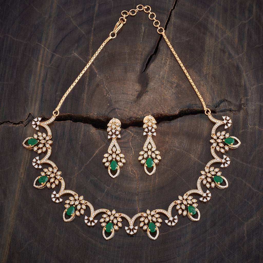 Kushal'S Fashion Jewellery Gold-Plated Party Zircon Jewellery Set - 177998 : 426479