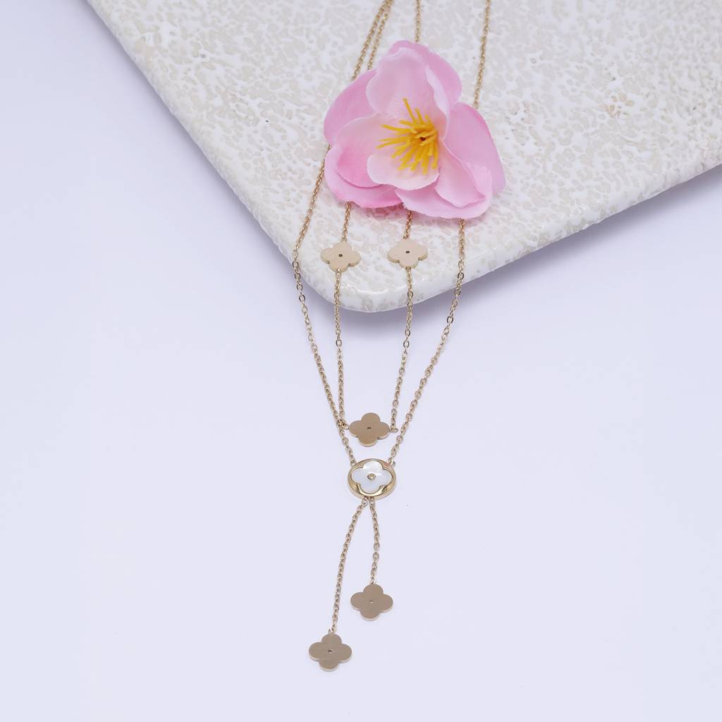 Vintage Sunflower 18K Gold-Plated Necklace : CloverStar18KGoldPlatedMulti-LayerNecklace