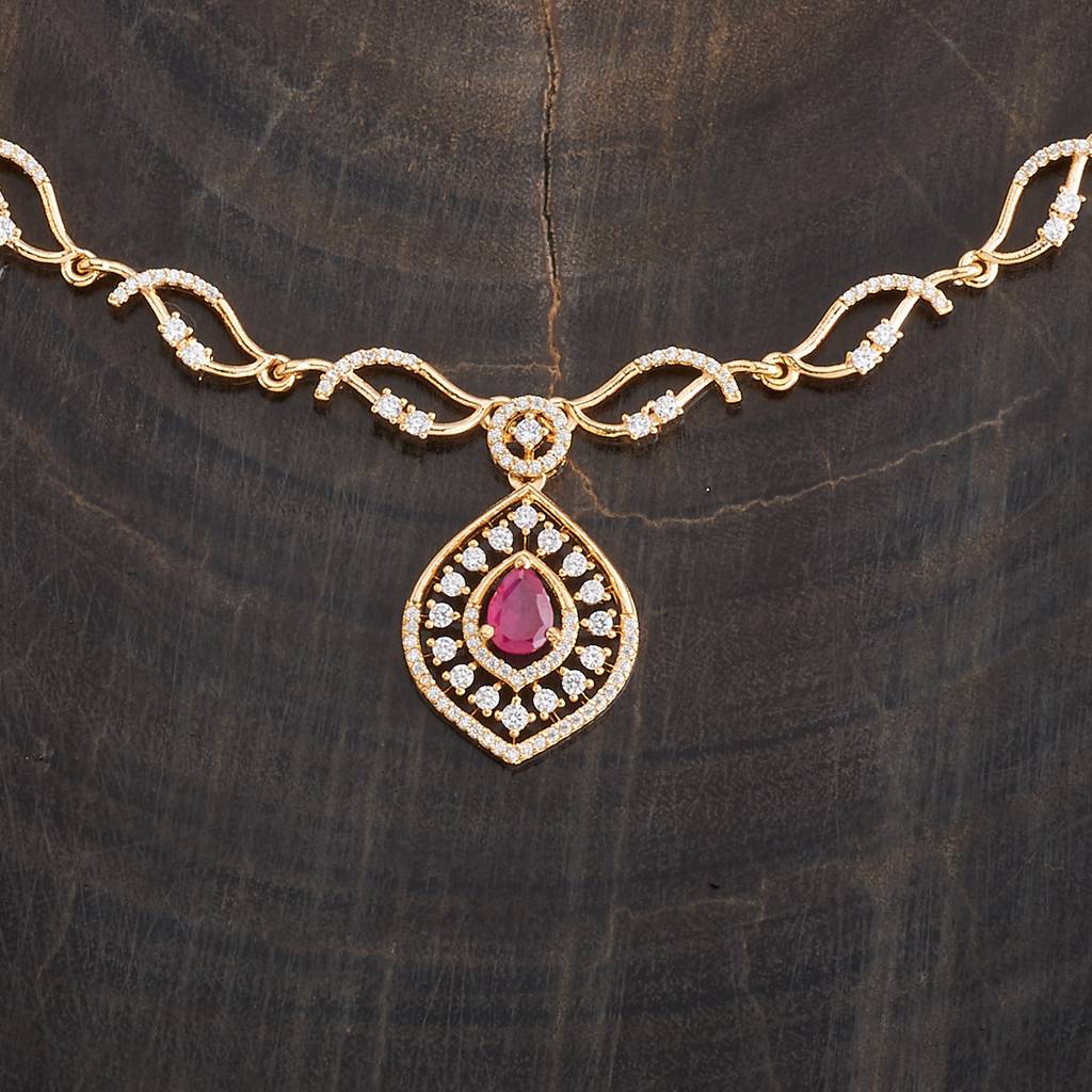 Kushal'S Fashion Jewellery Gold-Plated Party Zircon Jewellery Set - 178006 : 426492