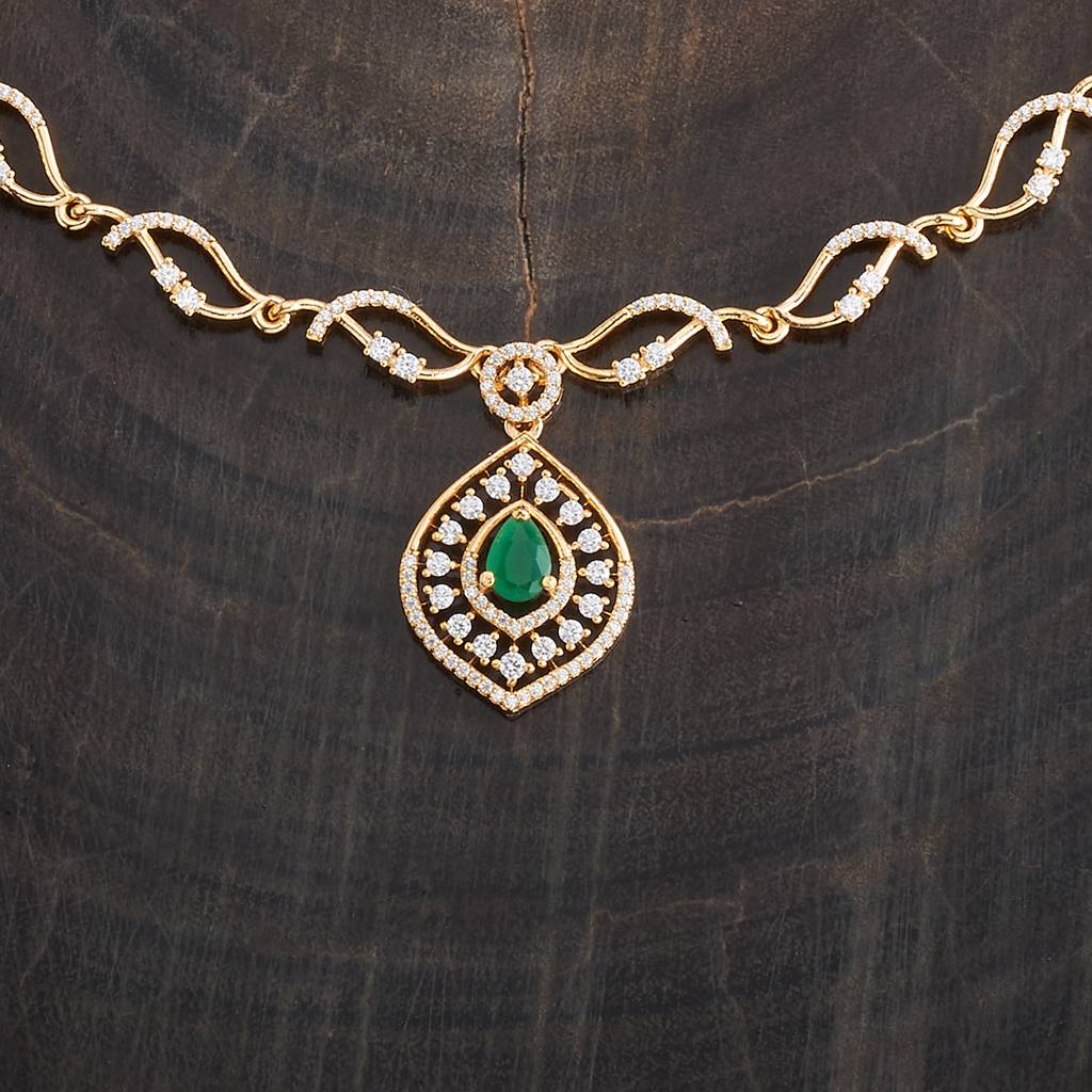 Kushal'S Fashion Jewellery Gold-Plated Party Zircon Jewellery Set - 178006 : 426493