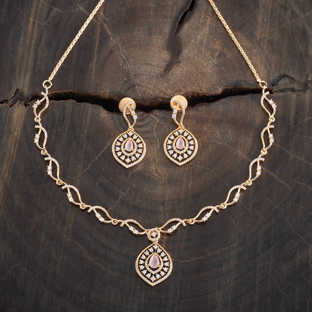 Kushal'S Fashion Jewellery Gold-Plated Party Zircon Jewellery Set - 178006 : 426495