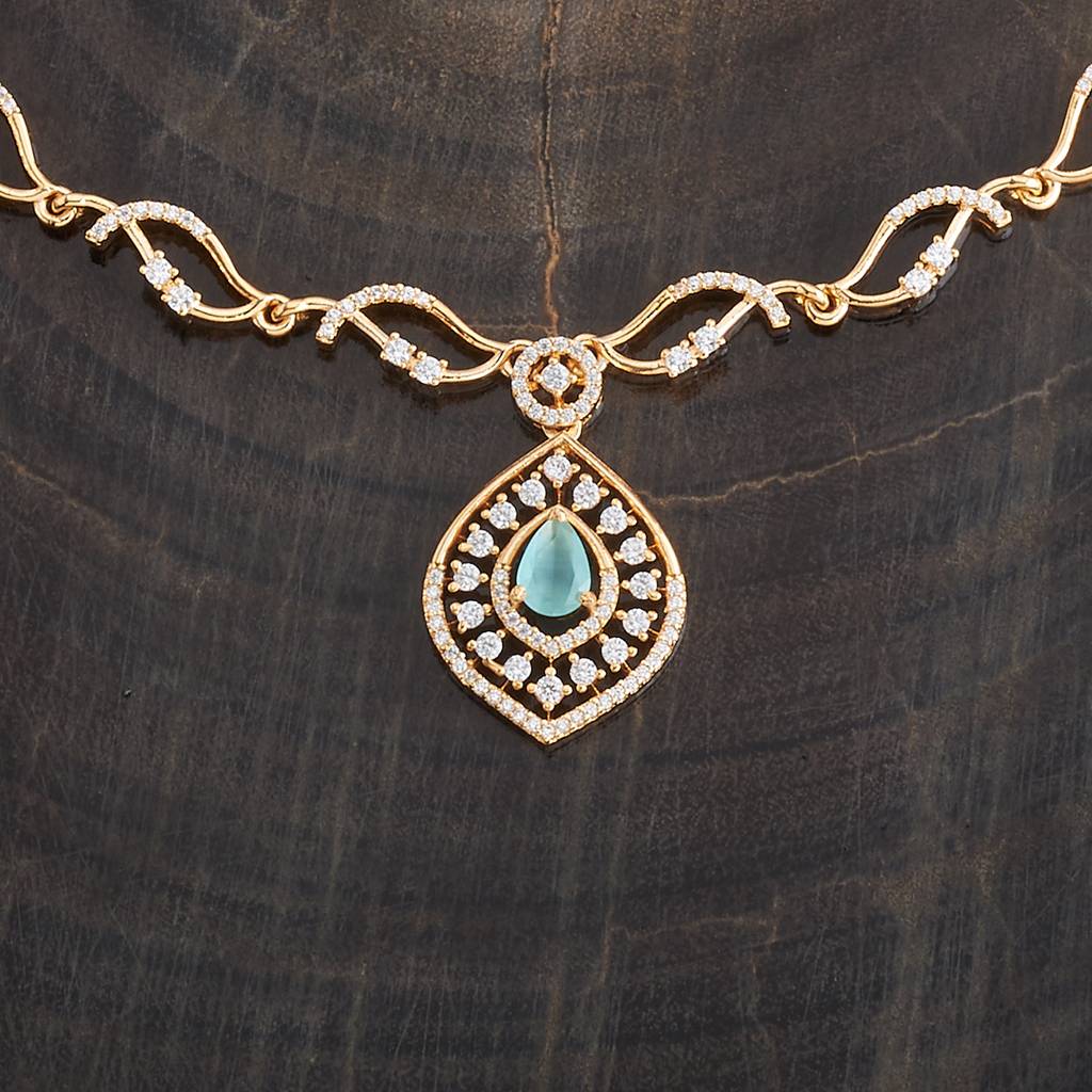 Kushal'S Fashion Jewellery Gold-Plated Party Zircon Jewellery Set - 178006 : 426496