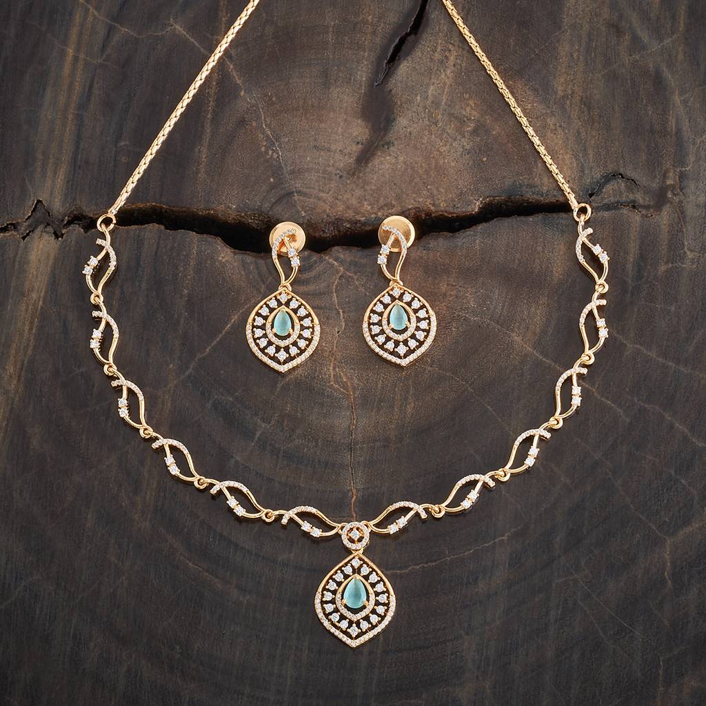 Kushal'S Fashion Jewellery Gold-Plated Party Zircon Jewellery Set - 178006 : 426496