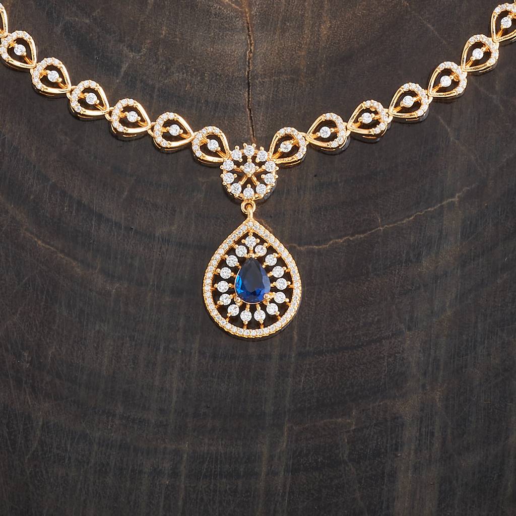 Kushal'S Fashion Jewellery Gold-Plated Party Zircon Jewellery Set - 178018 : 426513