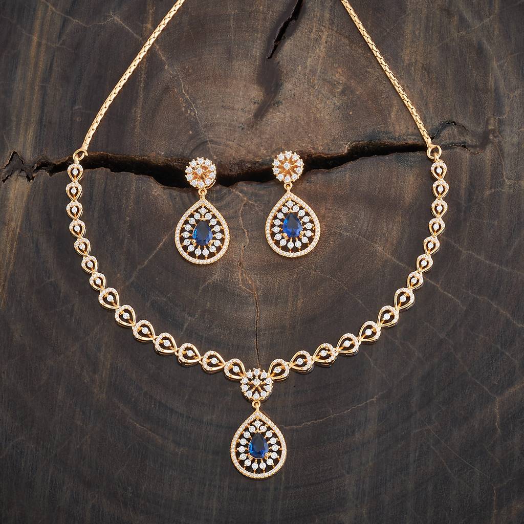 Kushal'S Fashion Jewellery Gold-Plated Party Zircon Jewellery Set - 178018 : 426513