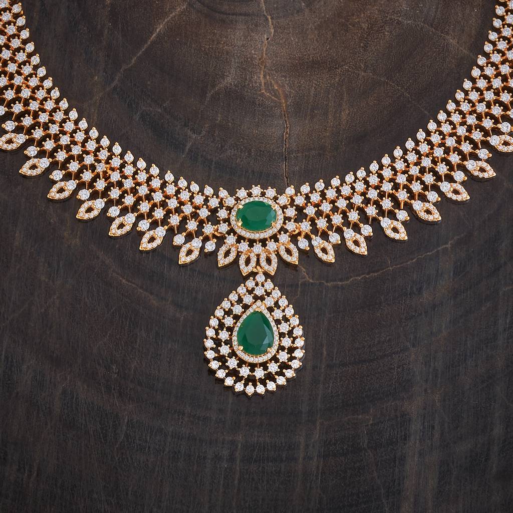 Kushal'S Fashion Jewellery Gold-Plated Party Zircon Jewellery Set - 178019 : 426516
