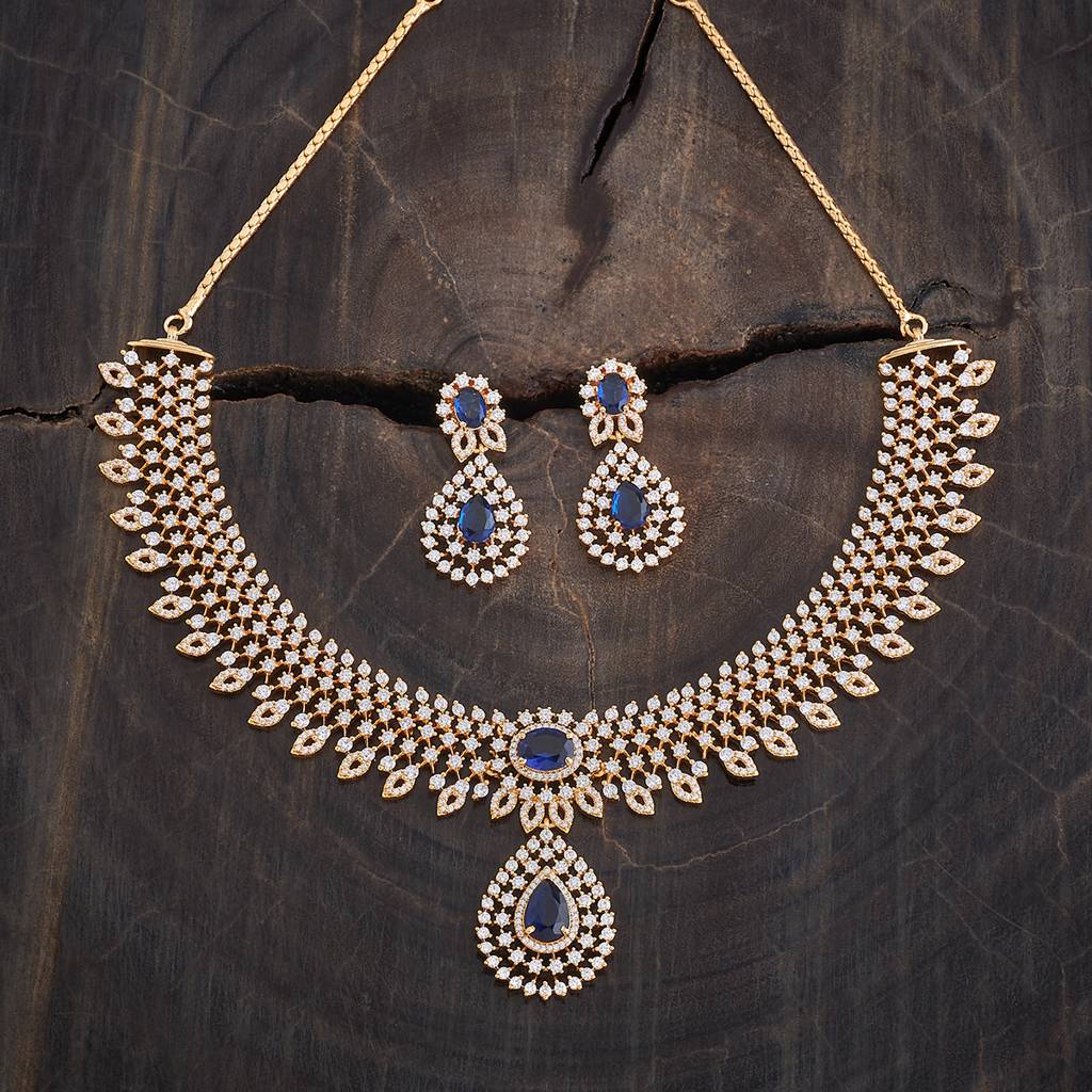 Kushal'S Fashion Jewellery Gold-Plated Party Zircon Jewellery Set - 178019 : 426518
