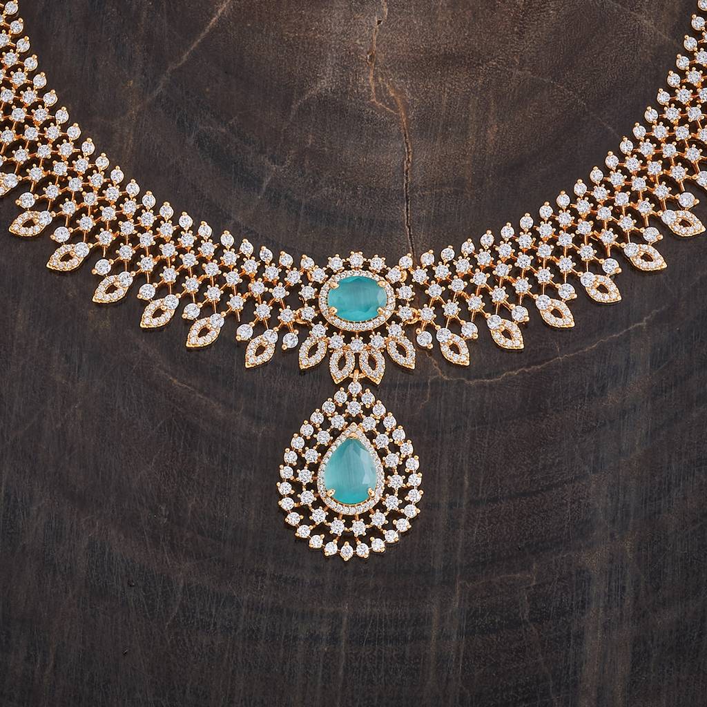 Kushal'S Fashion Jewellery Gold-Plated Party Zircon Jewellery Set - 178019 : 426519