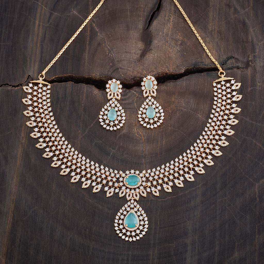 Kushal'S Fashion Jewellery Gold-Plated Party Zircon Jewellery Set - 178019 : 426519