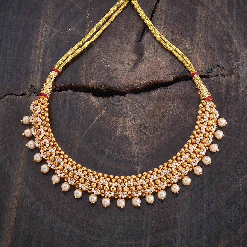 Kushal'S Fashion Jewellery Gold-Plated Ethnic Antique Necklace - 433396 : 433396