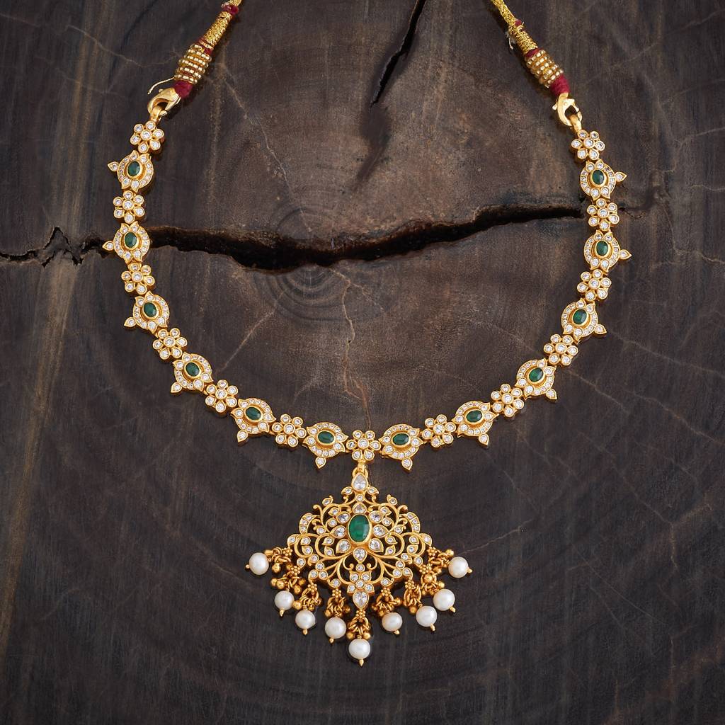 Kushal'S Fashion Jewellery Gold-Plated Ethnic 92.5 Pure Silver Temple Necklace - 178071 : 426603