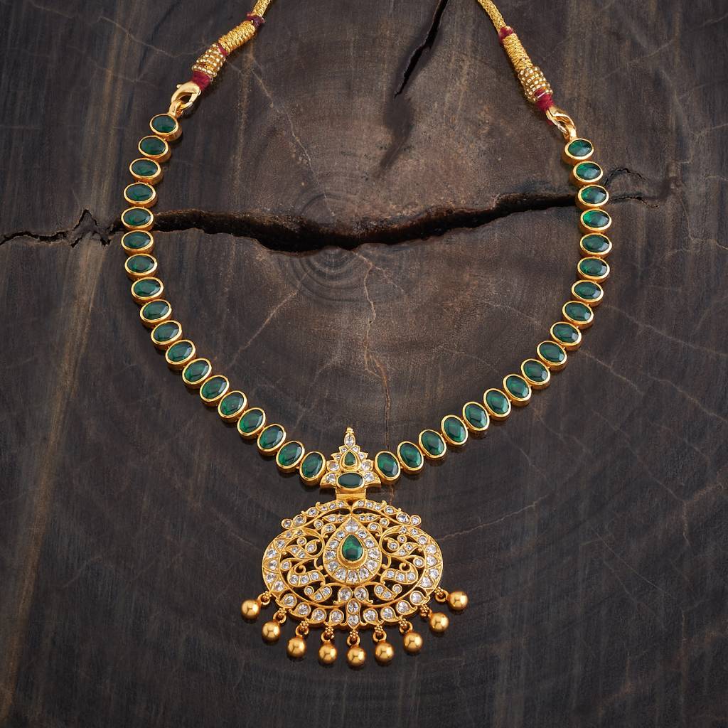 Kushal'S Fashion Jewellery Gold-Plated Ethnic 92.5 Pure Silver Temple Necklace - 178074 : 426605