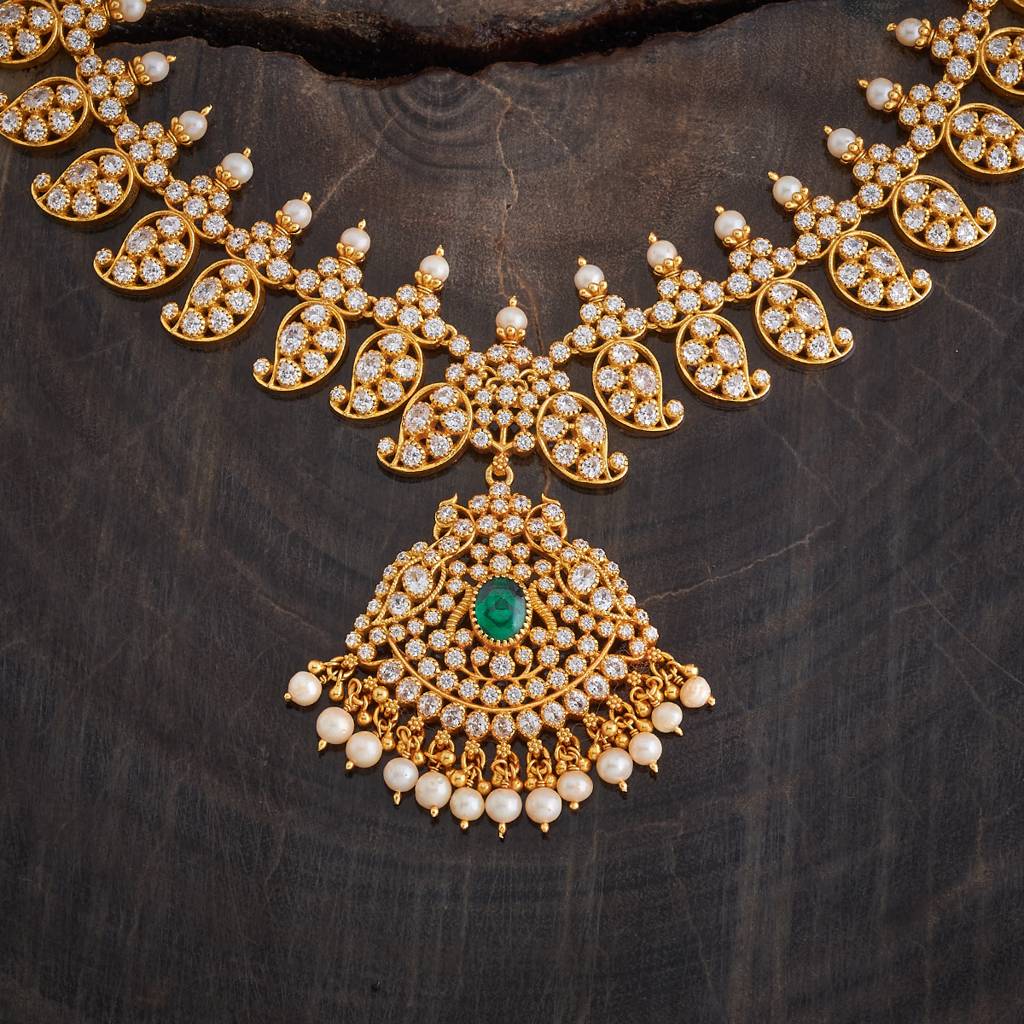 Kushal'S Fashion Jewellery Gold-Plated Ethnic 92.5 Pure Silver Temple Necklace - 178100 : 426620