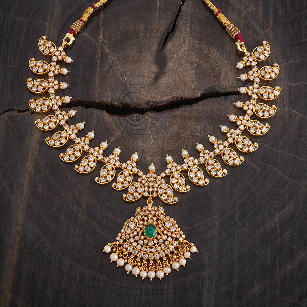 Kushal'S Fashion Jewellery Gold-Plated Ethnic 92.5 Pure Silver Temple Necklace - 178100 : 426620