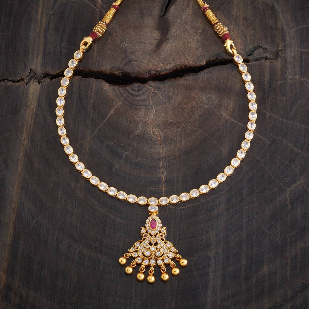 Kushal'S Fashion Jewellery Gold-Plated Ethnic 92.5 Pure Silver Temple Necklace - 178109 : 426629