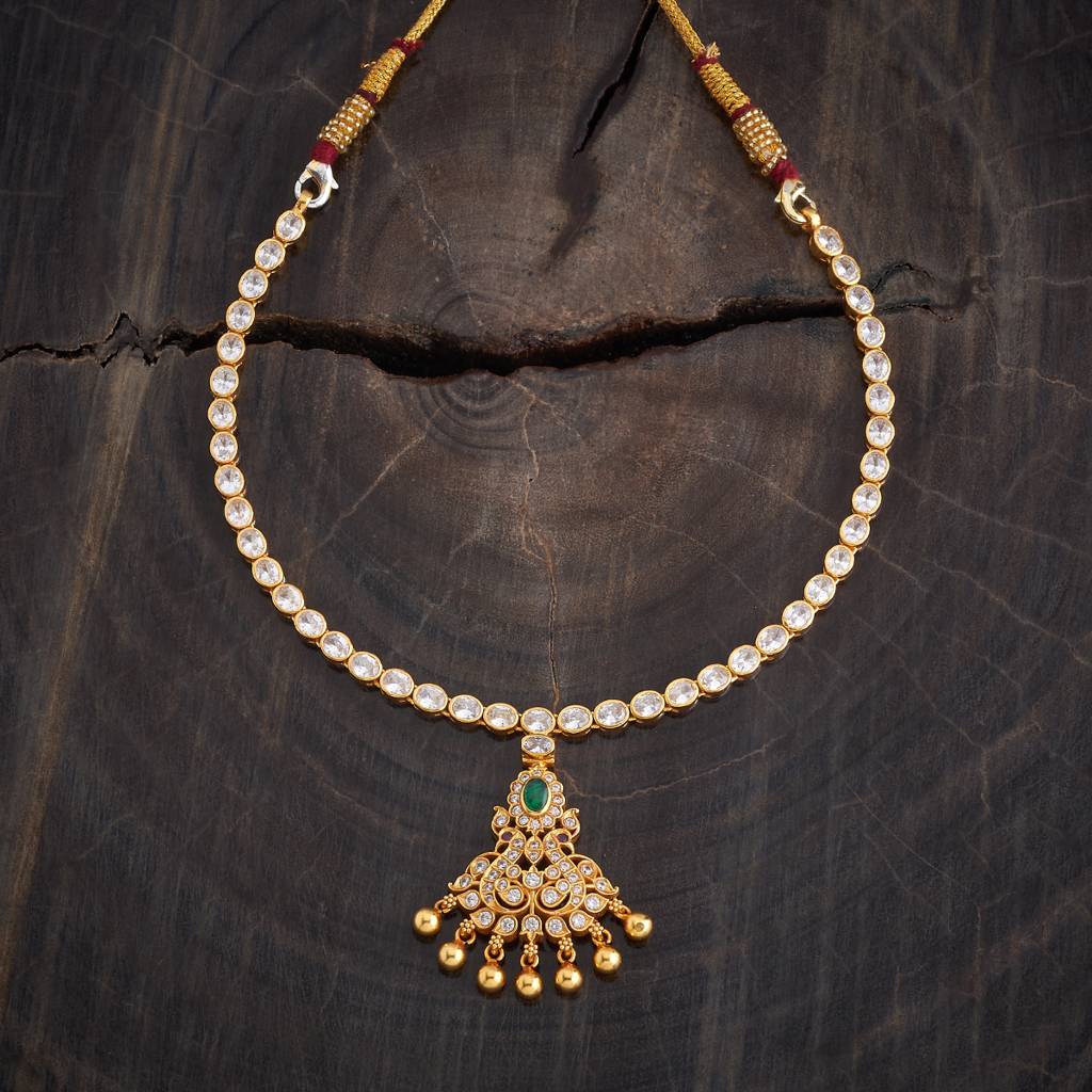 Kushal'S Fashion Jewellery Gold-Plated Ethnic 92.5 Pure Silver Temple Necklace - 178109 : 426630