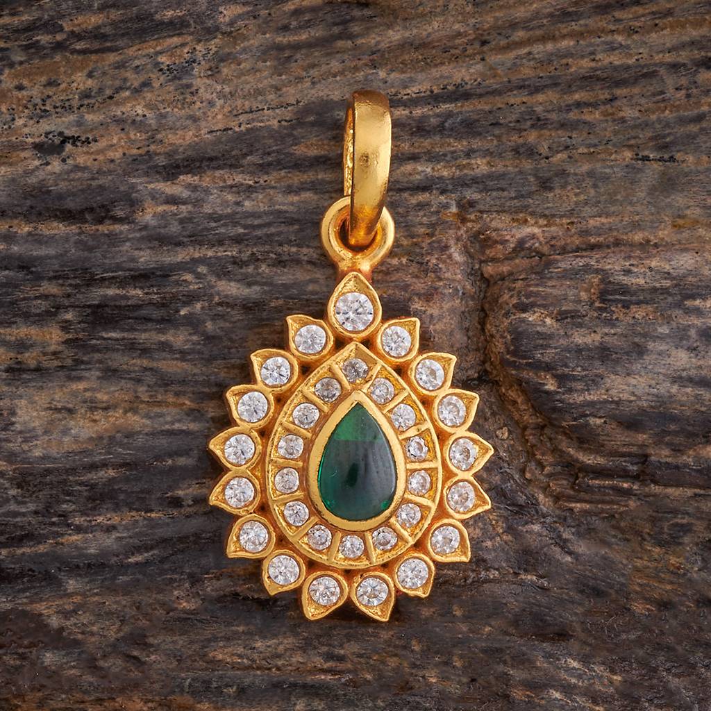 Kushal'S Fashion Jewellery Gold-Plated Ethnic 92.5 Pure Silver Temple Pendant Set - 178133 : 426693