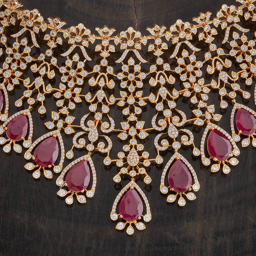 Kushal'S Fashion Jewellery Gold-Plated Party Zircon Jewellery Set - 178156 : 426715