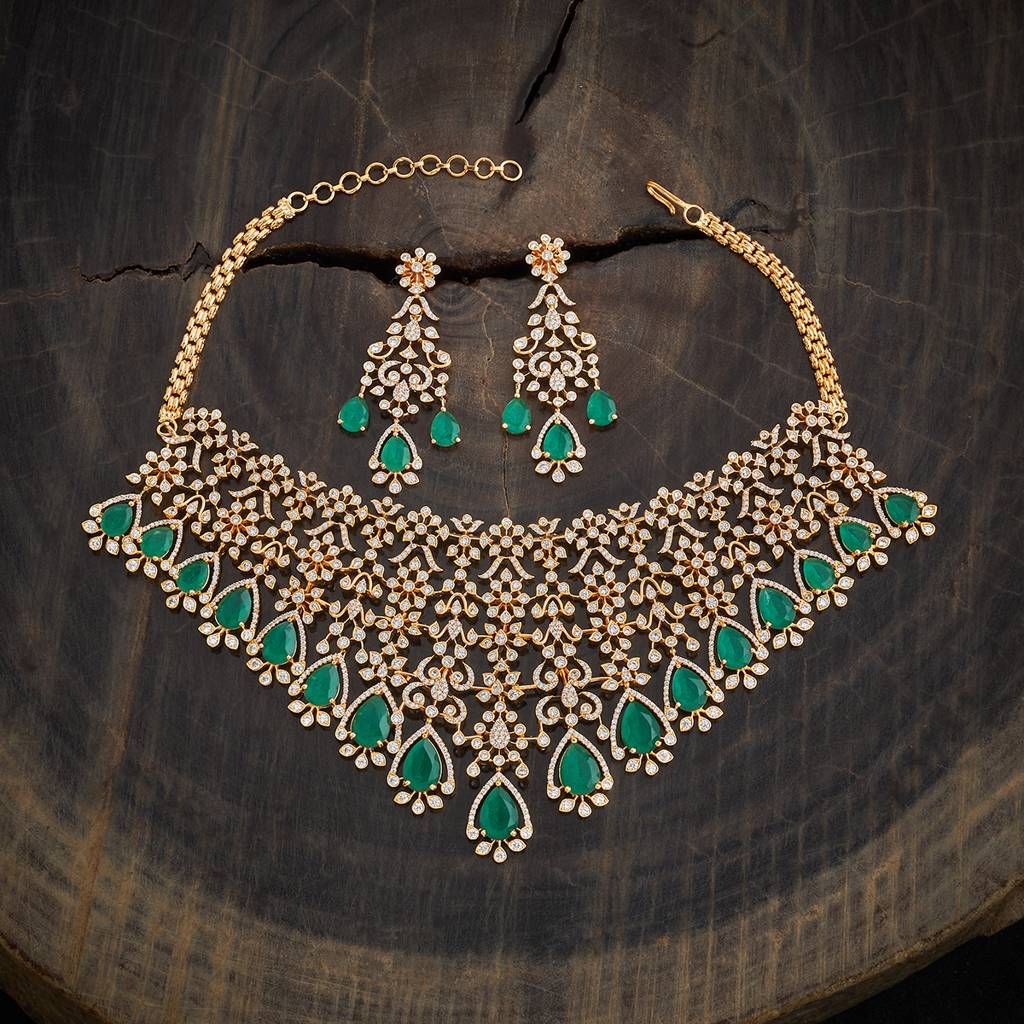 Kushal'S Fashion Jewellery Gold-Plated Party Zircon Jewellery Set - 178156 : 426716