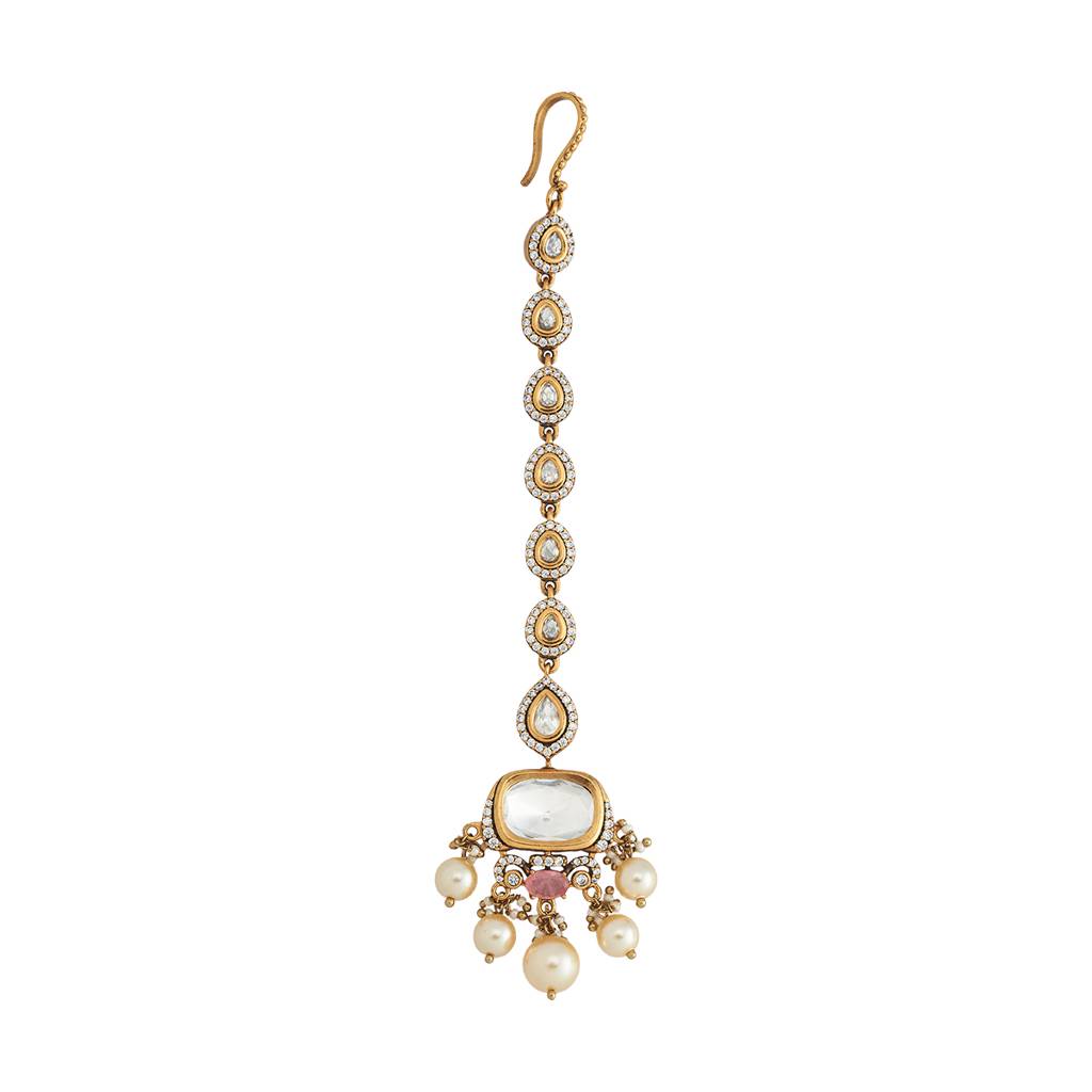 Kushal'S Fashion Jewellery Victorian Plated Party Kundan Tikka - 178265 : 426991