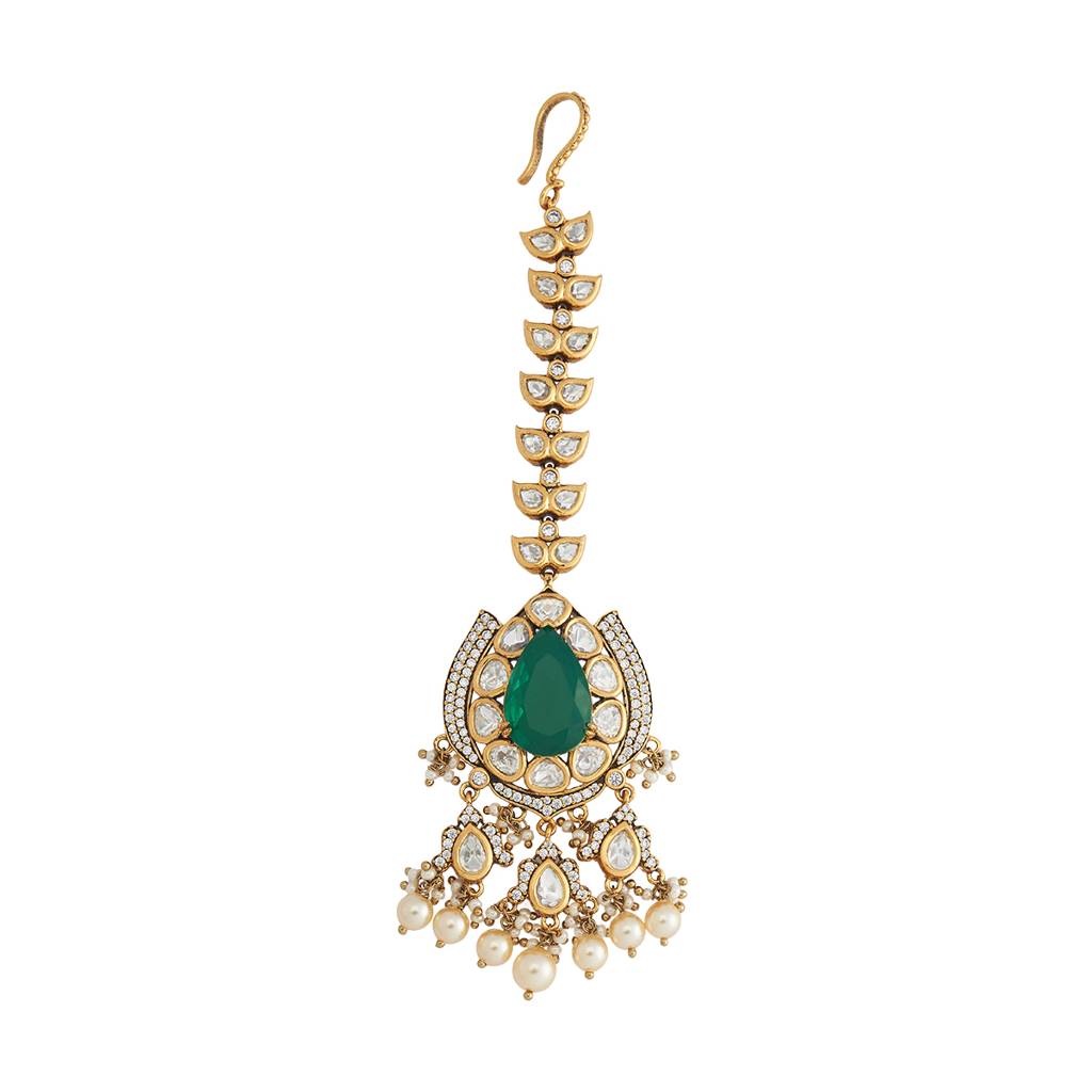 Kushal'S Fashion Jewellery Victorian Plated Party Kundan Tikka - 178267 : 426998