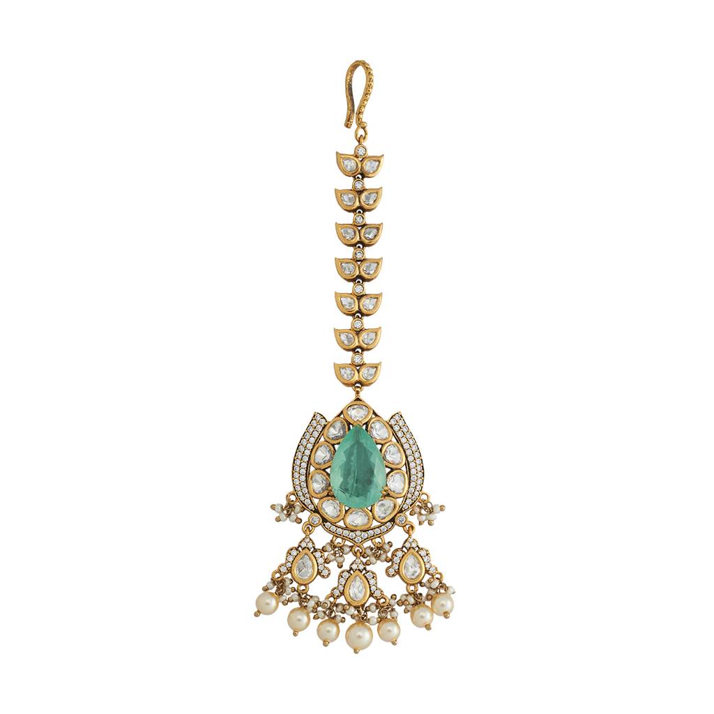 Kushal'S Fashion Jewellery Victorian Plated Party Kundan Tikka - 178267 : 426999