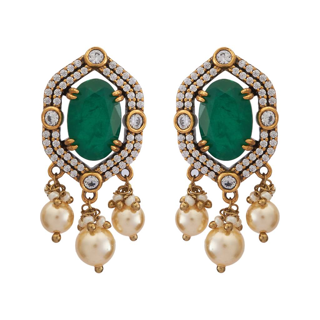 Kushal'S Fashion Jewellery Victorian Plated Party Kundan Studs - 178278 : 426984