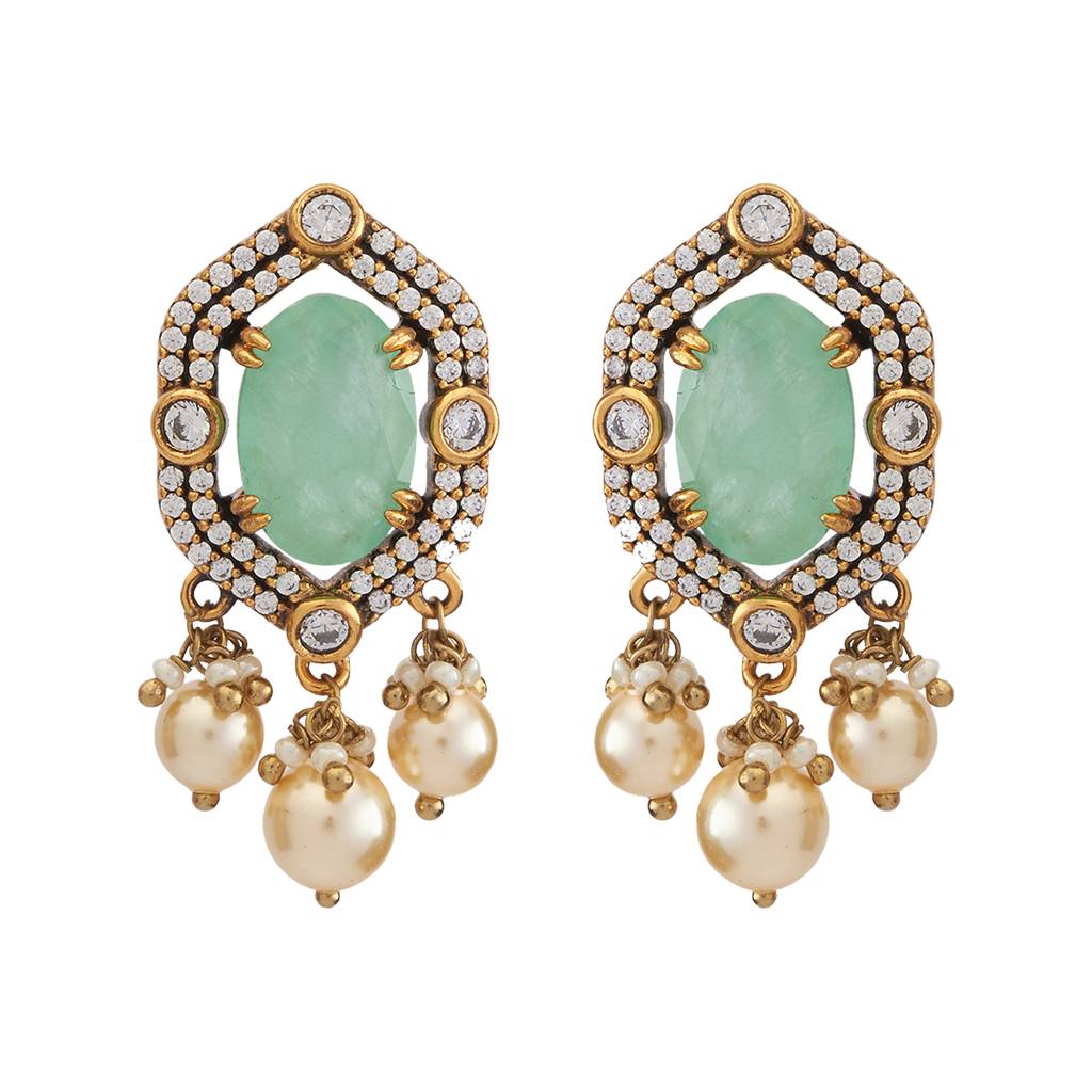 Kushal'S Fashion Jewellery Victorian Plated Party Kundan Studs - 178278 : 426986