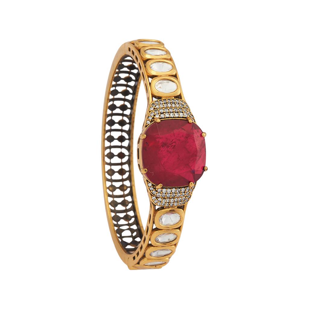 Kushal'S Fashion Jewellery Party Kundan Kada - 178285 : 426924