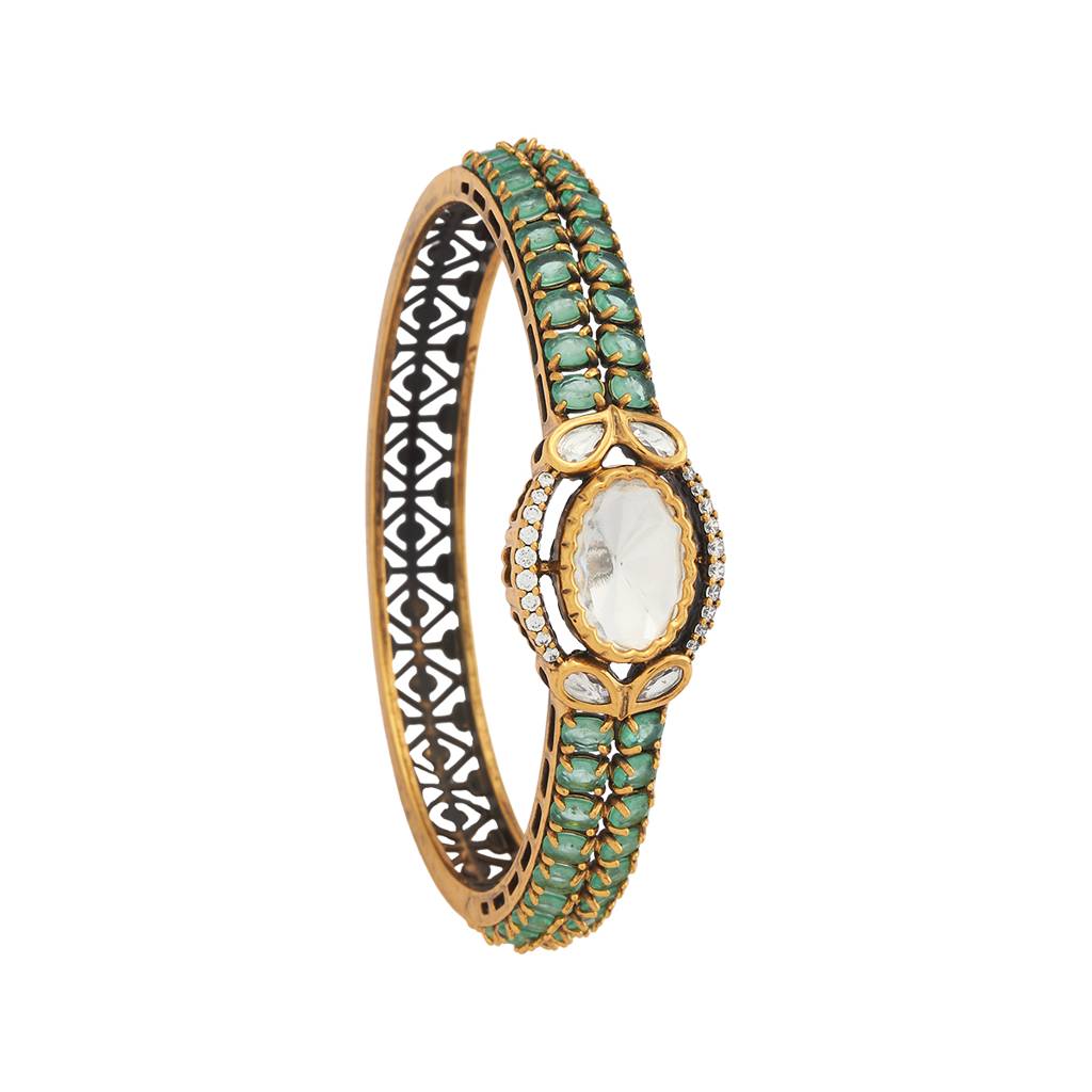 Kushal'S Fashion Jewellery Party Kundan Kada - 178286 : 426931