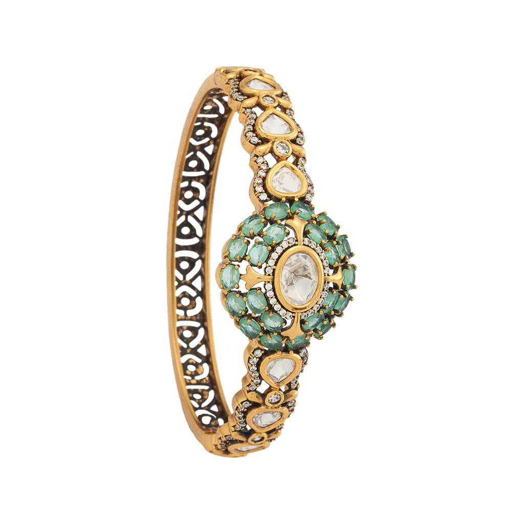 Kushal'S Fashion Jewellery Party Kundan Kada - 178287 : 426935