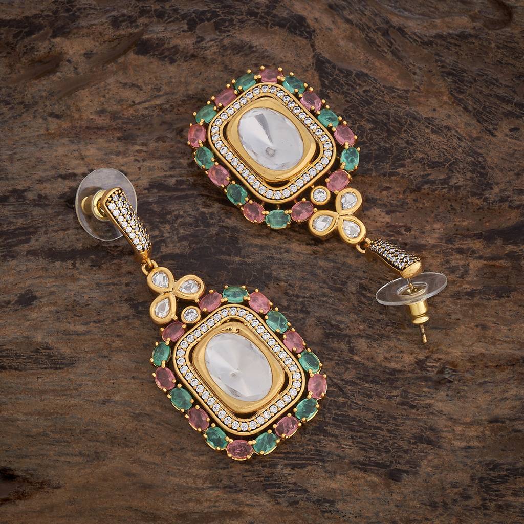 Kushal'S Fashion Jewellery Victorian Plated Party Kundan Drop Earrings - 178297 : 426860