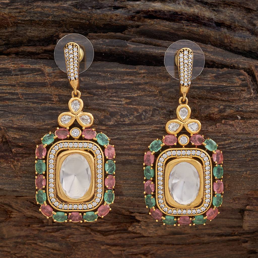 Kushal'S Fashion Jewellery Victorian Plated Party Kundan Drop Earrings - 178297 : 426860
